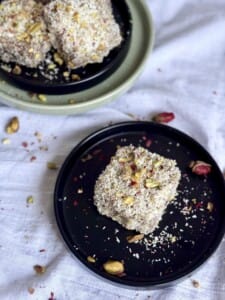 Date-Pistachio-Rose Cake bars